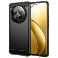 Coque Realme 12 Pro/12 Pro+ en TPU Brossé - Fibre de Carbone - Noire