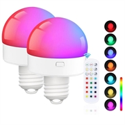 Ampoule rechargeable avec RGB et télécommande - E27 - 2 Pcs.
