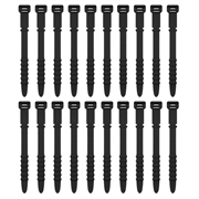 Attaches de câbles réutilisables en silicone - 20 pièces - Noir