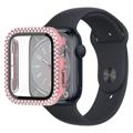 Coque Apple Watch Series 9/8/7 en Décorative Strass avec Protecteur d'écran - 41mm - Rose