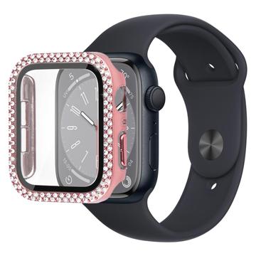 Coque Apple Watch Series 9/8/7 en Décorative Strass avec Protecteur d\'écran - 41mm - Rose