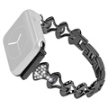 Bracelet Apple Watch Ultra 2/Ultra/9/8/SE (2022)/7/SE/6/5/4/3/2/1 en Forme d'Éventail en Strass - 49mm/45mm/44mm/42mm