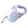 Rojeco Laisse automatique pour chien avec LED - 5m - Blanc / Violet