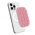 Support de téléphone à ventouse en silicone MagSafe aux bords arrondis - Rose