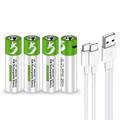 SMARTOOOLS Batterie AA rechargeable au lithium USB-C - 1700mAh - 4 Pcs.