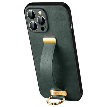 Coque Hybride iPhone 14 Pro Max Sulada Fashion avec Sangle - Verte