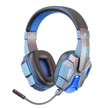 SY-T830 Casque supra-auriculaire avec ou sans fil LED Light Bluetooth Dual Mode Low Latency E-sports Gaming Headphone - Bleu