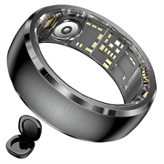 Bague connectée SY15 avec alerte par vibration - Taille 9 - Noir