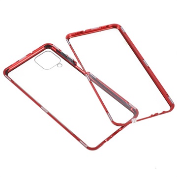 Coque Magnétique Samsung Galaxy A12 avec Verre Trempé - Rouge