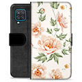 Étui Portefeuille Premium Samsung Galaxy A12 - Motif Floral