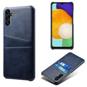 Coque Samsung Galaxy A14/A14 5G en Plastique Revêtue avec Porte-Cartes - Bleu