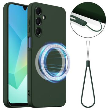 Coque Samsung Galaxy A17 en Silicone Liquide - Compatible MagSafe - Vert Foncé