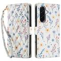 Étui portefeuille Samsung Galaxy A17/A26 à motif floral rhombique - Fleurs colorées
