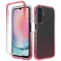 Coque Hybride Samsung Galaxy A25 Gradient Series - Rouge / Transparente