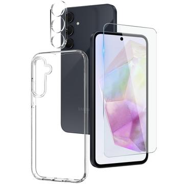 Kit de protection 3-en-1 Samsung Galaxy A35 Northjo - Transparent