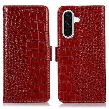 Étui Portefeuille Samsung Galaxy A36 en Cuir avec RFID - Série Crocodile