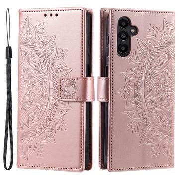 Étui Portefeuille Samsung Galaxy A36 Mandala Série - Rose Doré