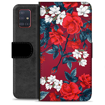 Étui Portefeuille Premium Samsung Galaxy A51 - Fleurs Vintage