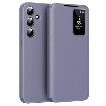Étui à rabat Samsung Galaxy A55 Smart Clear View avec fente pour carte - Gris Violet
