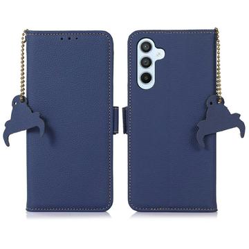 Étui Portefeuille Samsung Galaxy A56 en Cuir avec RFID - Bleu
