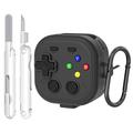 Étui pour Samsung Galaxy Buds 4/4 Pro, style manette de jeu, avec mousqueton et outil de nettoyage