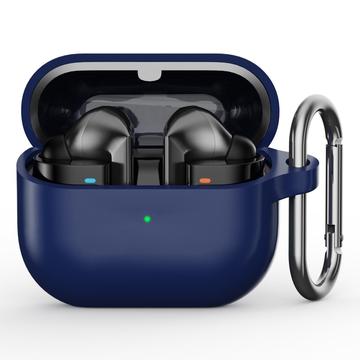 Étui Samsung Galaxy Buds3 Pro en Silicone avec Mousqueton - Bleu Foncé