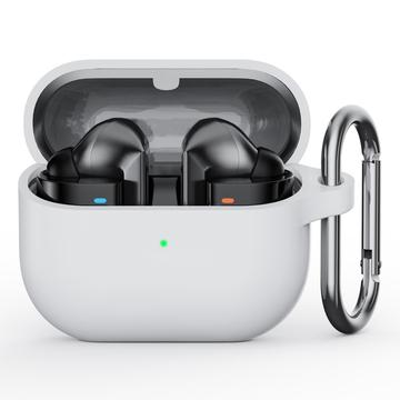 Étui Samsung Galaxy Buds3 Pro en Silicone avec Mousqueton - Blanc