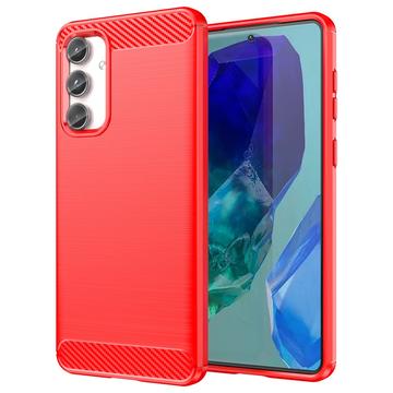 Coque Samsung Galaxy M55 en TPU Brossé - Fibre de Carbone