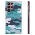 Coque Samsung Galaxy S22 Ultra 5G en TPU - Camouflage Bleu