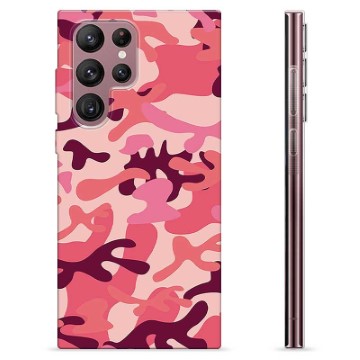 Coque Samsung Galaxy S22 Ultra 5G en TPU - Camouflage Rose