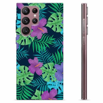 Coque Samsung Galaxy S22 Ultra 5G en TPU - Fleurs Tropicales