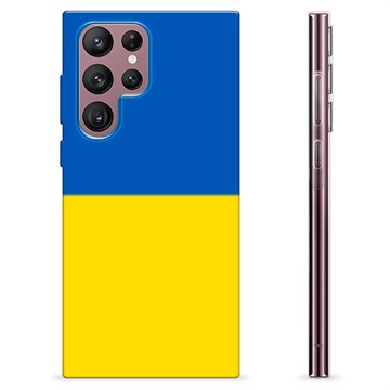 Coque Samsung Galaxy S22 Ultra 5G en TPU Drapeau Ukraine - Jaune et bleu clair