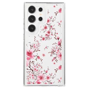 Coque Samsung Galaxy S23 Ultra en TPU Fashion - Fleurs roses