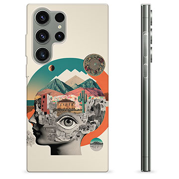 Coque Samsung Galaxy S23 Ultra 5G en TPU - Collage Abstrait