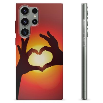 Coque Samsung Galaxy S23 Ultra 5G en TPU - Silhouette de Coeur