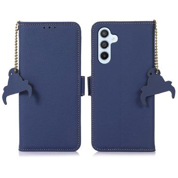 Étui Portefeuille Samsung Galaxy S24 FE en Cuir avec RFID - Bleu