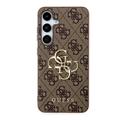 Coque Hybride Samsung Galaxy S24 Guess 4G Big Metal Logo - Marrone