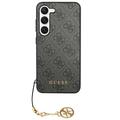 Coque Hybride Samsung Galaxy S24 Guess 4G Charms Collection - Grise