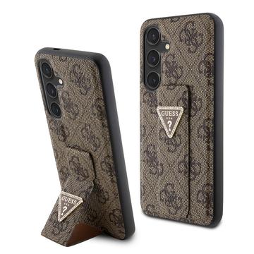 Samsung Galaxy S24 Guess 4G Grip Stand Triangle Logo Case - Marron