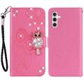 Etui Samsung Galaxy S24 Owl Rhinestone - Rose Vif
