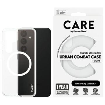 Coque Samsung Galaxy S24 PanzerGlass Care Transparent Urban Combat - Compatible MagSafe - Blanche