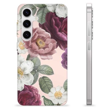 Coque Samsung Galaxy S24 en TPU - Fleurs Romantiques