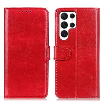 Étui Portefeuille Samsung Galaxy S24 Ultra avec Fermeture Magnétique - Rouge