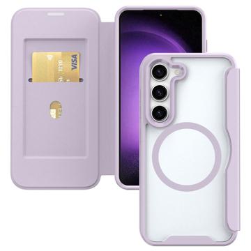 Étui à Rabat Samsung Galaxy S24+ avec Fente pour Carte - Compatible MagSafe - Violet