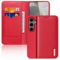 Etui Portefeuille Samsung Galaxy S25 en Cuir Dux Ducis Hivo - Rouge