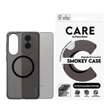 Coque Samsung Galaxy S25 Edge PanzerGlass Care Smokey Urban Combat - Compatible MagSafe - Noir transparent