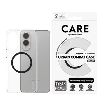 Coque Samsung Galaxy S25 Edge PanzerGlass Care Transparent Urban Combat - Compatible MagSafe - Noir