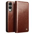 Etui Portefeuille Samsung Galaxy S25 Edge en Cuir Qialino Classic - Marron Foncé
