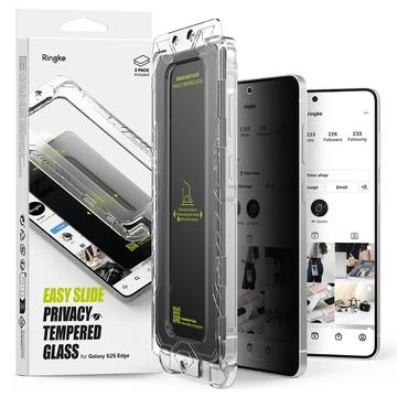 Protecteur d’Écran Samsung Galaxy S25 Edge en Verre Trempé Confidentialité Ringke Easy Slide - 2 Pcs.