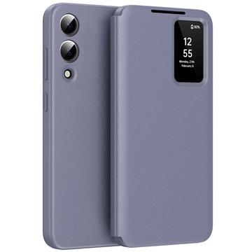Étui à rabat Samsung Galaxy S25 Edge Smart Clear View avec fente pour carte - Gris Violet